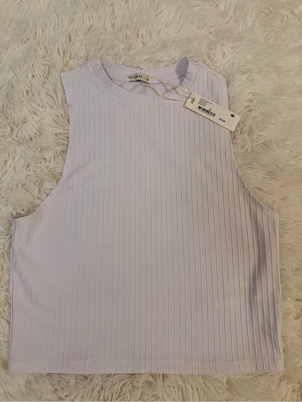 Cotton On Ribbed Tank Top - Pale Lavender